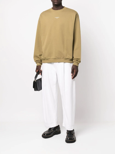 Drôle De Monsieur Logo-print Crew-neck Sweatshirt In Grün