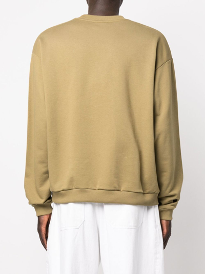 Drôle De Monsieur Logo-print Crew-neck Sweatshirt In Grün