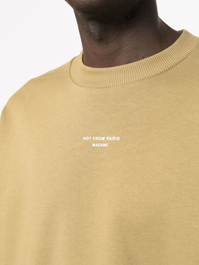Drôle De Monsieur Logo-print Crew-neck Sweatshirt In Grün