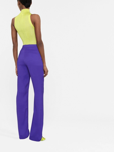 Shop The Andamane Gladys Straight-leg Trousers In Violett