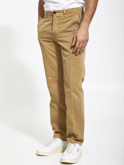 Incotex Red X Facetasm Camel Cotton Trousers In Camel