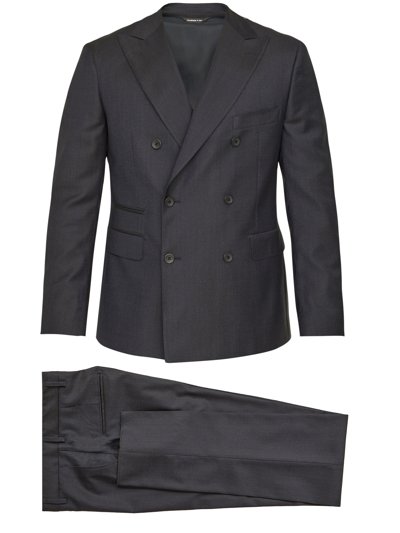 Shop Tonello Blue Tencel Suit