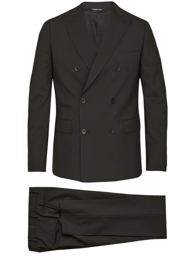 Shop Tonello Black Stretch Wool Suit