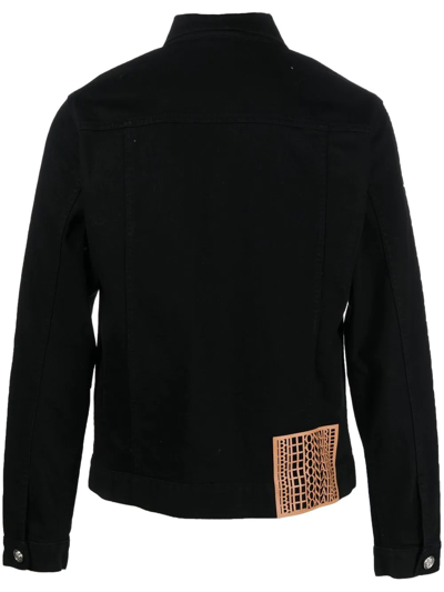 Shop Billionaire Logo-patch Denim Jacket In Black