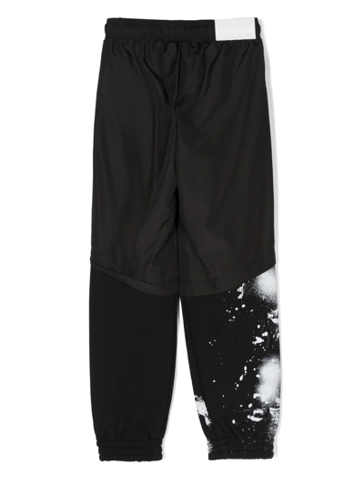 Shop Msgm Contrast-panel Track Pants In Black