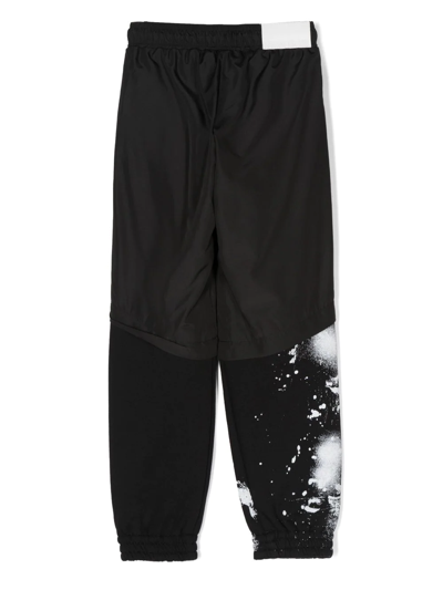 Msgm Contrast-panel Track Pants In Black