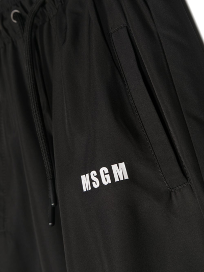 Shop Msgm Contrast-panel Track Pants In Black