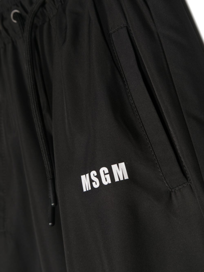 Msgm Contrast-panel Track Pants In Black