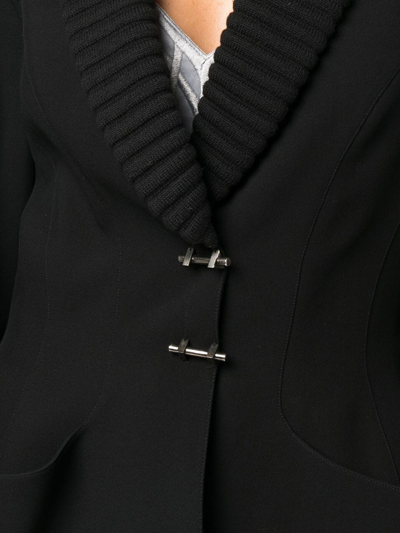 Pre-owned Mugler Ribbed Edges Jacket In Black