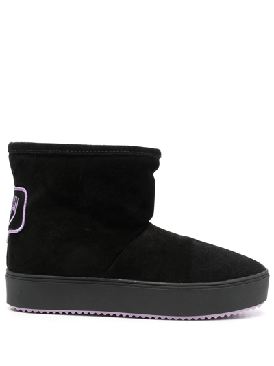 Shop Chiara Ferragni Suede Ankle Boots In Black