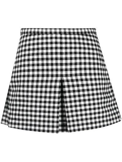 N°21 Rock Check-print Pleated Skirt In Black