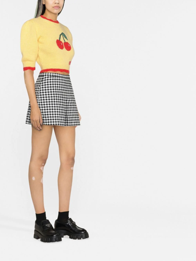 N°21 Rock Check-print Pleated Skirt In Black