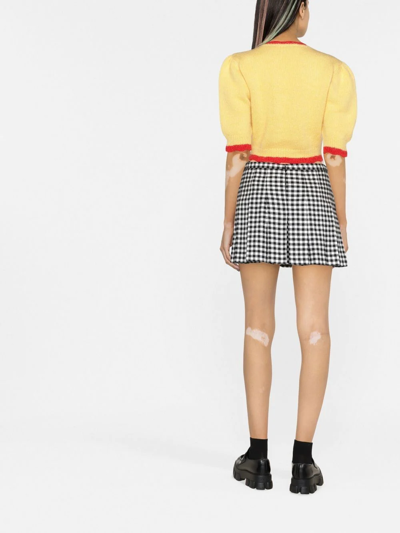N°21 Rock Check-print Pleated Skirt In Black