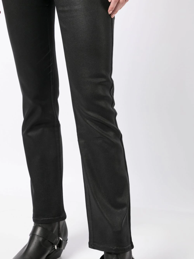 Paige Claudine Coated Flared Jeans In Black