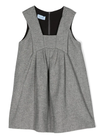 Shop Mi Mi Sol Sleeveless Herringbone Dress In Grey