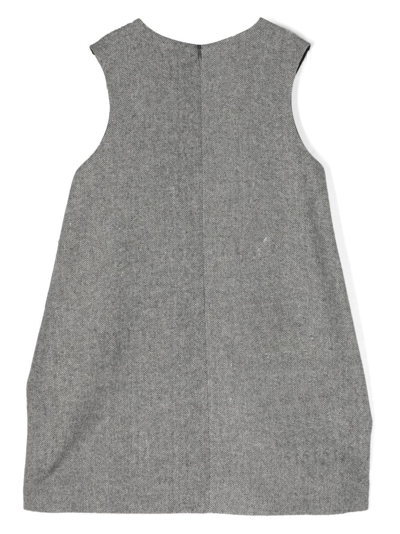 Shop Mi Mi Sol Sleeveless Herringbone Dress In Grey