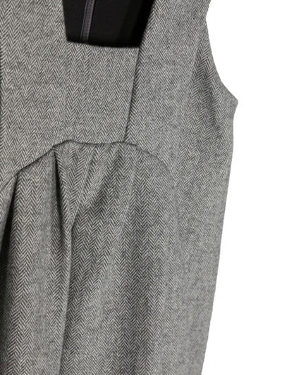 Shop Mi Mi Sol Sleeveless Herringbone Dress In Grey