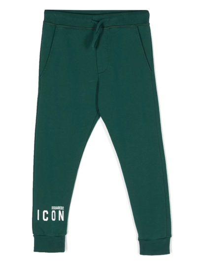 Shop Dsquared2 Logo Print Track Pants In Green
