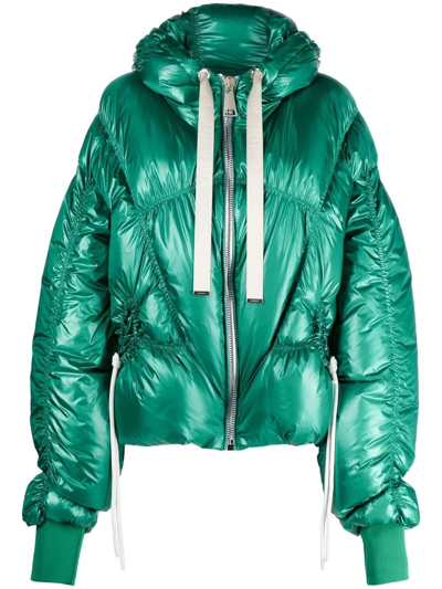 Shop Khrisjoy Iconic Puffer Jacket In Green