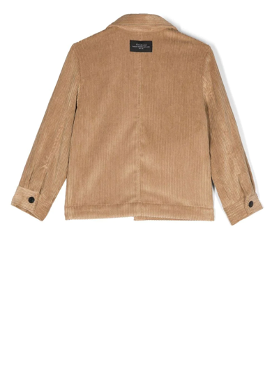 Shop Paolo Pecora Corduroy Button Jacket In Neutrals