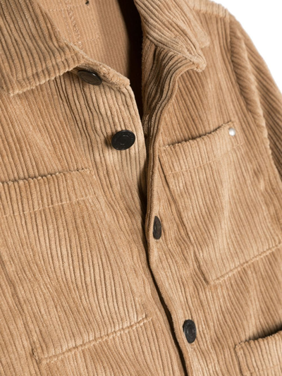 Shop Paolo Pecora Corduroy Button Jacket In Neutrals