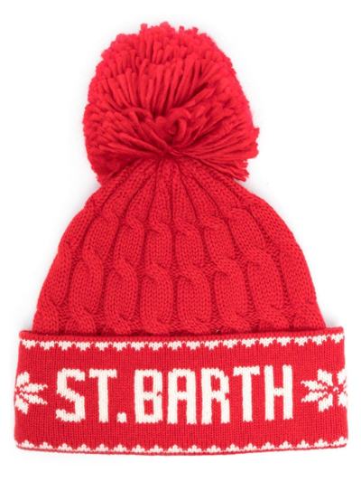 Shop Mc2 Saint Barth Wilhelm Snow Flake Beanie In Red