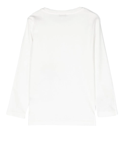 Shop Il Gufo Embroidered Long-sleeved T-shirt In White