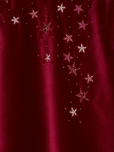 Shop Il Gufo Crystal-embellishment Velvet Dress In Red