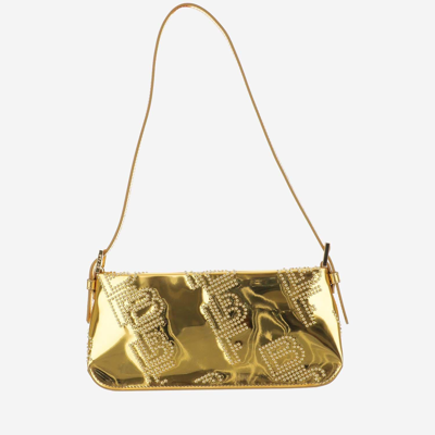 Shop By Far Dulce Studded Lac Shoulder Bag In Gold