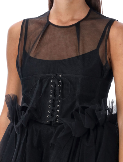 Shop Noir Kei Ninomiya Tulle Midi Dress In Black