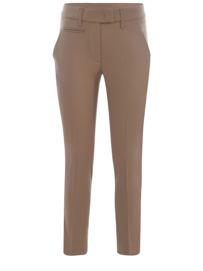 Shop Dondup Trousers  Perfect In Virgin Wool In Cammello