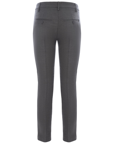 Shop Dondup Trousers  Perfect In Virgin Wool In Grigio Antracite