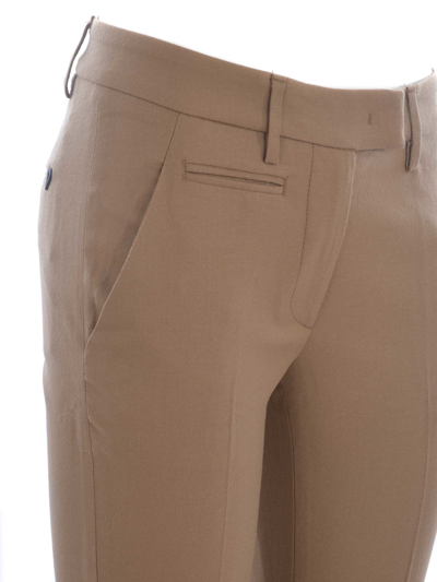 Shop Dondup Trousers  Perfect In Virgin Wool In Cammello