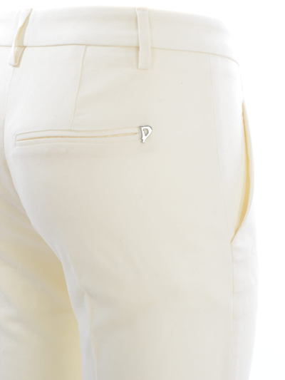 Shop Dondup Trousers  Perfect In Virgin Wool In Crema