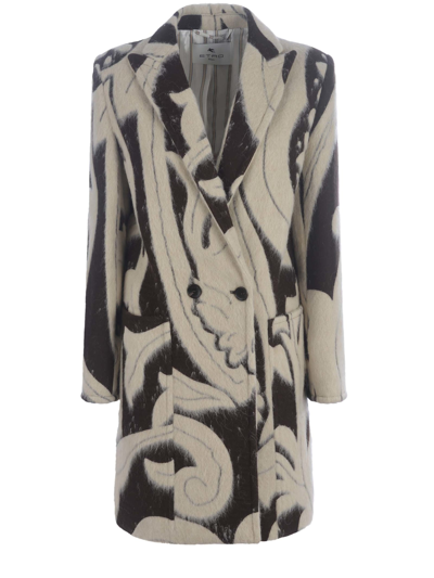 Shop Etro Coat  Long Lavinia In Jacquard Paisley