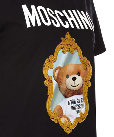 Shop Moschino Mirror Teddy Bear T-shirt In Black