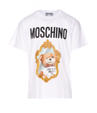 Shop Moschino Mirror Teddy Bear T-shirt In White