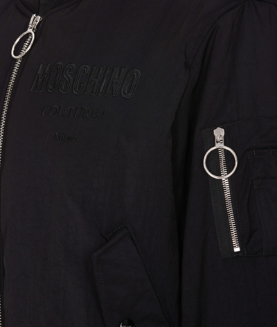 Shop Moschino Logo Bomber In Black