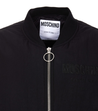 Shop Moschino Logo Bomber In Black