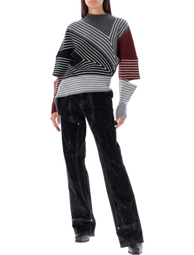 Shop Stella Mccartney 3d Striped Jumper In Multicolor Black