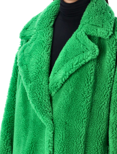 Shop Stand Studio Maria Faux Fur Teddy Coat In Bright Green