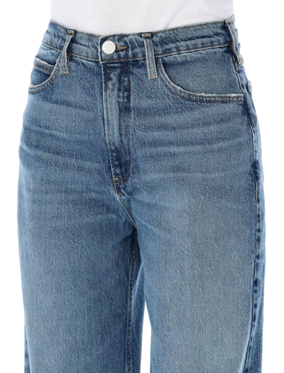 Shop Frame High N Tight Wide Leg Jeans In Lomina Blue