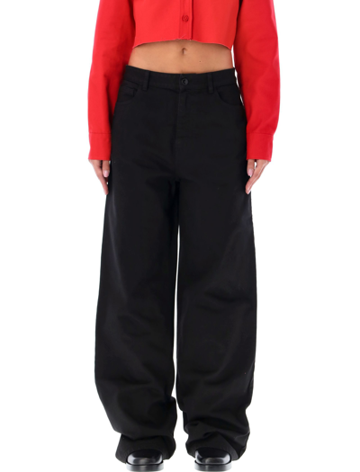 Raf Simons Wide Fit Workwear Denim Pants In Black | ModeSens