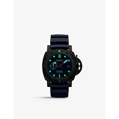 Shop Panerai Men's Blue Pam01226 Submersible Carbon Fibre And Rubber Automatic Watch