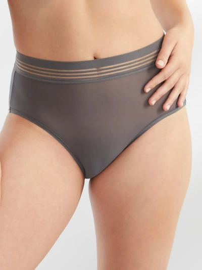 Shop Le Mystere Second Skin Brief In Steel
