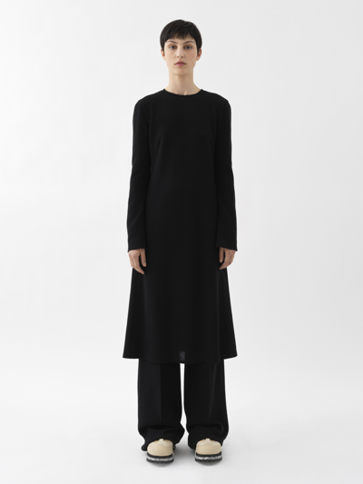 Shop Chloé Midi Tunic Dress Black Size 4 50% Virgin Wool, 50% Cashmere