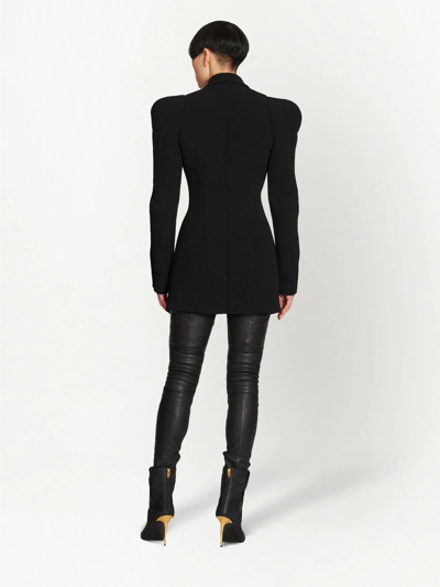 Shop Balmain Structured-shoulder Wool Blazer In Black
