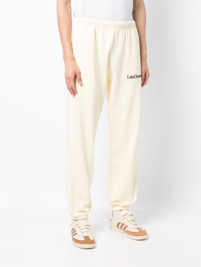 Shop Late Checkout Embroidered-logo Track Pants In Gelb