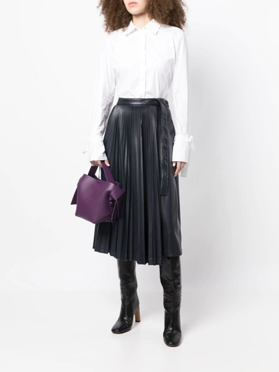 3.1 Phillip Lim Navy Asymmetric Midi Skirt In Ink