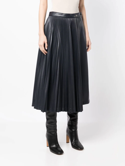 3.1 Phillip Lim Navy Asymmetric Midi Skirt In Ink